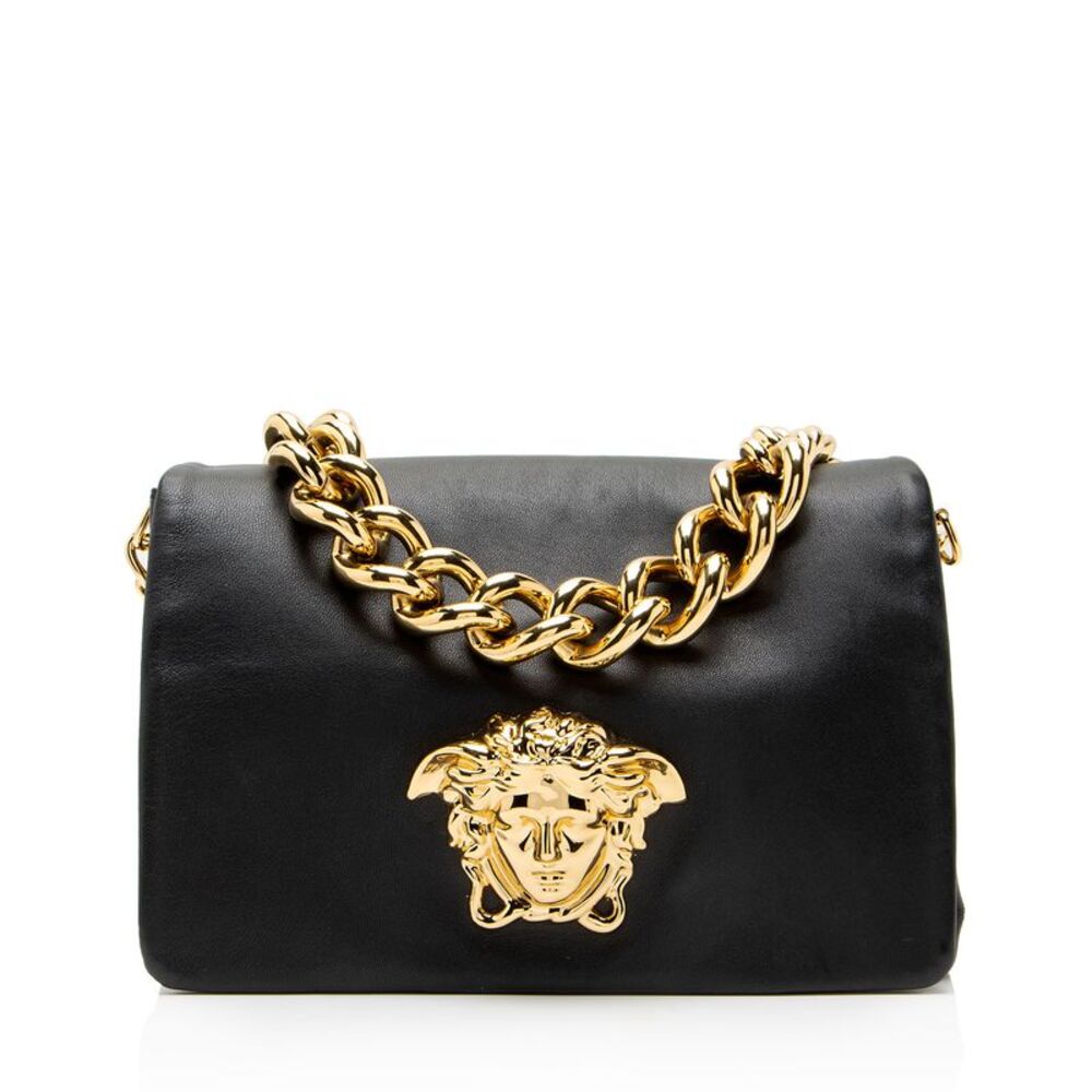 Versace Calfskin Palazzo Medusa Shoulder Bag